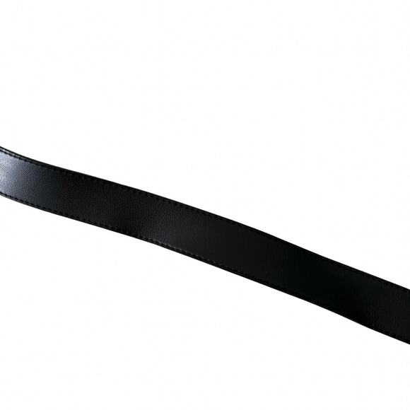 Vintage Black Velvet Belt Pearl Buckle Genuine Leather Y2K Coquette Preppy M - Picture 3 of 6